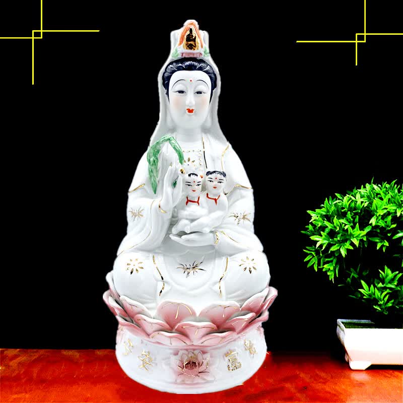 陶瓷送子观音佛像求子得子观世音菩萨神像送子娘娘南海观世音菩萨 12