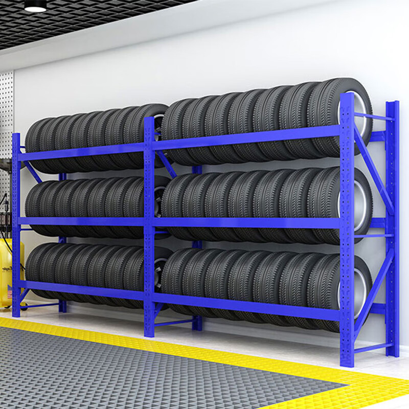 出写深圳汽车轮胎货架展示架4s店仓库中重型钢制五金储藏轮胎货架