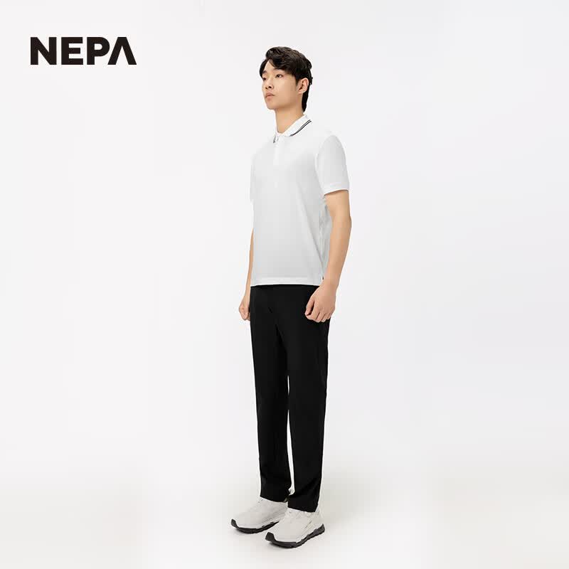 NEPA耐葩2024年春夏新品户外男士透气裤子冷感休闲简约长裤7K31601 黑色C01 175 90A(090)