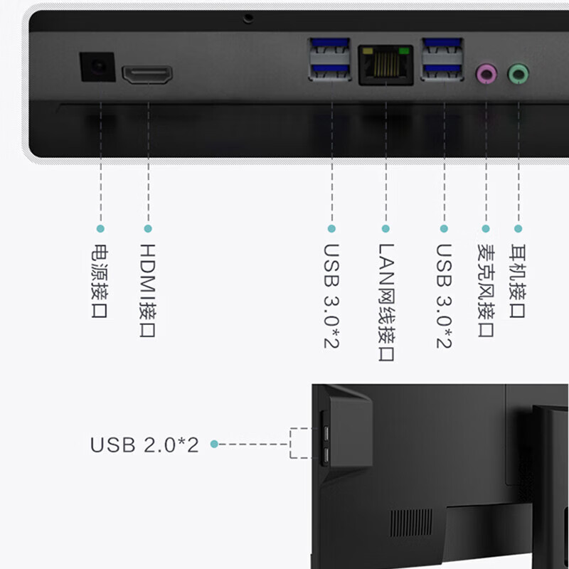 联想(Lenovo)来酷一体机 23.8英寸多功能台式家用商用办公一体机电脑 定制 N95 16G 512G固态 黑 含无线键鼠