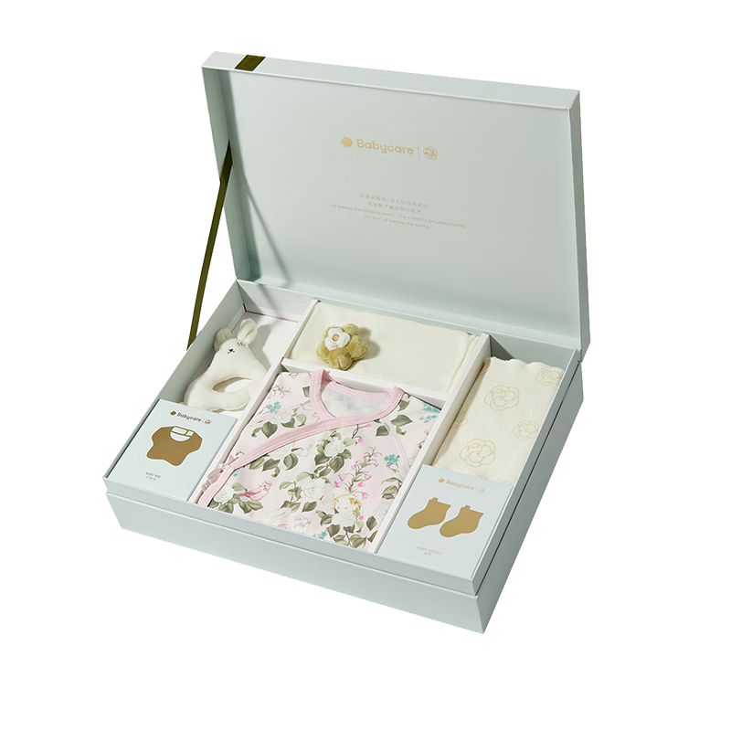 babycare山茶花新生兒禮盒出生禮物寶寶用品大全 哆咔山茶粉 66cm 
