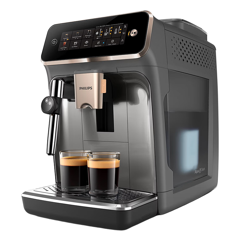 飞利浦（PHILIPS）【国补85折】云朵新3系意式咖啡机 双温萃取现磨家用咖啡机 研磨一体全自动咖啡机 EP3321/ EP3324 【销量第二 爆款新品】EP3324/62羊毛灰金