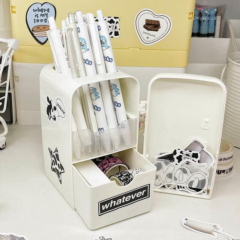 山头林村冰箱笔筒 创意笔筒可爱迷你小冰箱摆件桌面ins学生文具办公室