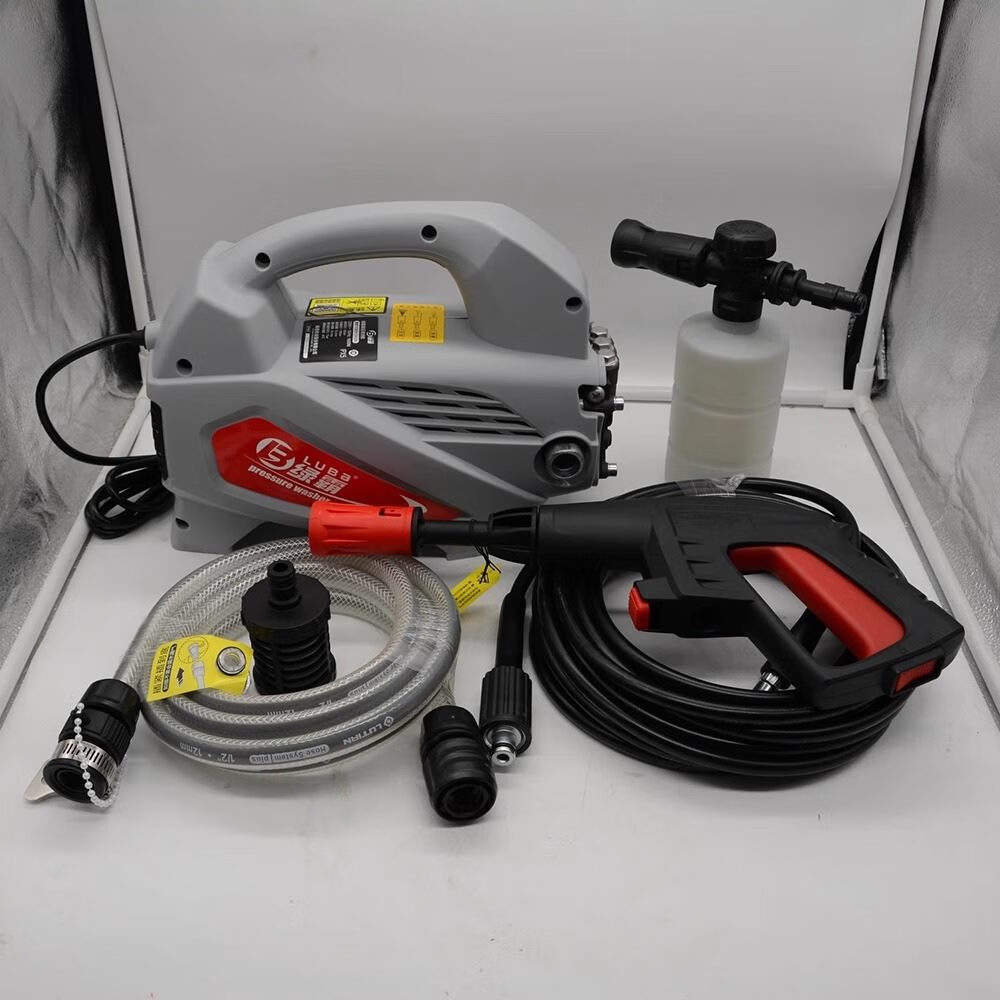 綠霸（LUBa）手提高壓清洗機220V便攜洗車(chē)機家用澆花水槍刷車(chē)泵 1600瓦標配8米尼龍水管