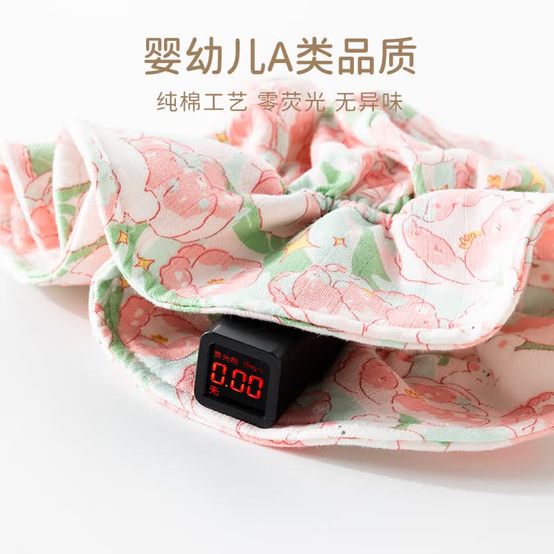 欢喜小熊 女宝宝渔夫帽新生儿夏季纯棉帽子初生婴儿薄款夏天遮阳帽 草莓粉 L(适合头围48-52cm,16-36个月)