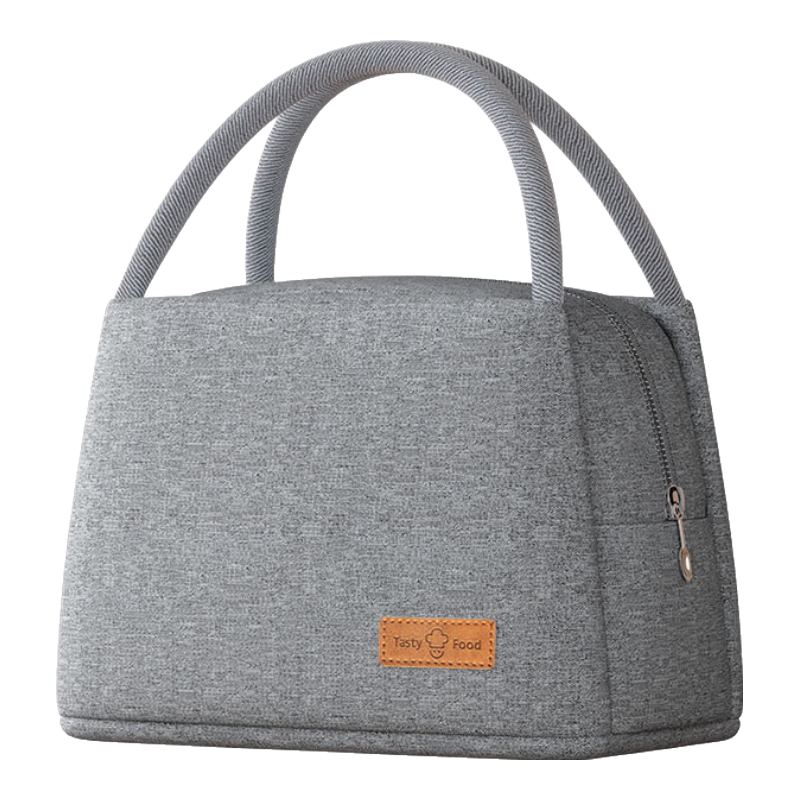 百草園飯盒袋保溫飯袋午餐包食堂便當(dāng)手提包餐包上班族帶飯菜袋子飯兜 灰色保溫袋-加厚鋁箔/長效保溫