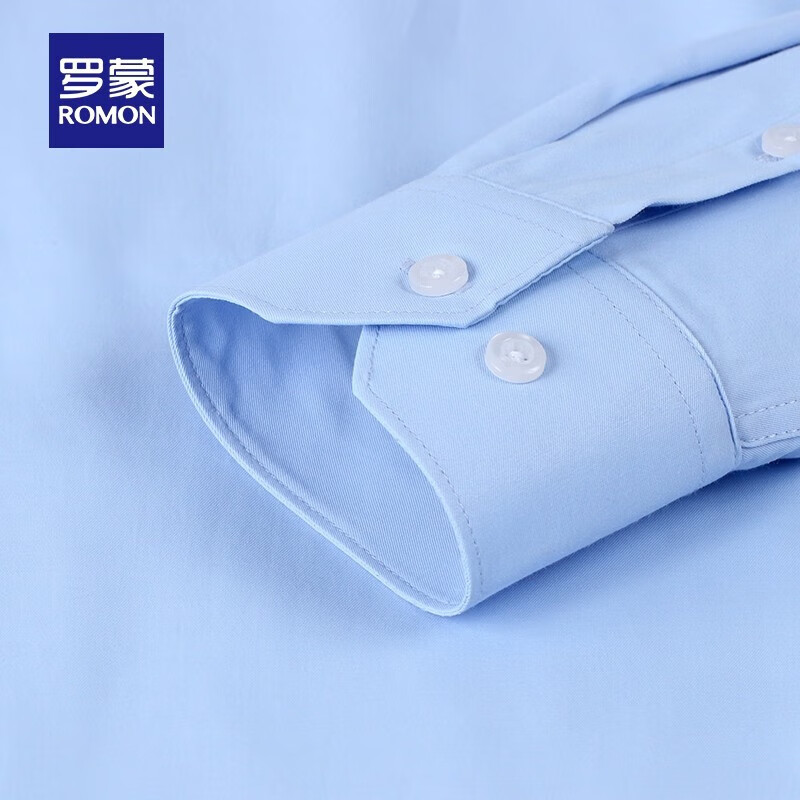 罗蒙加绒保暖衬衫男2025秋冬新款商务易打理长袖加厚衬衣男 蓝色 40
