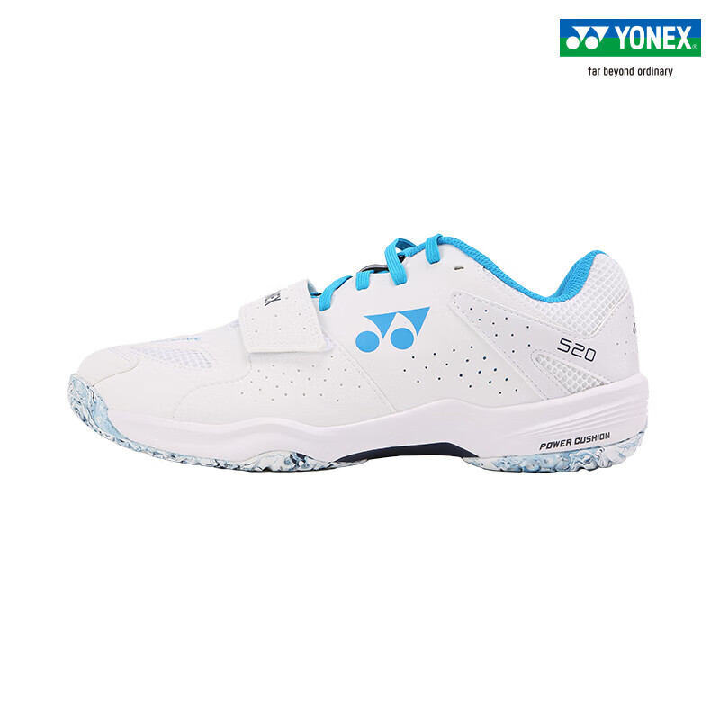 尤尼克斯尤尼克斯羽毛球鞋SHB520W宽楦时尚运动专业比赛训练比赛抗扭羽鞋 SHB520W白品蓝 男女情侣款 动力垫缓震 43