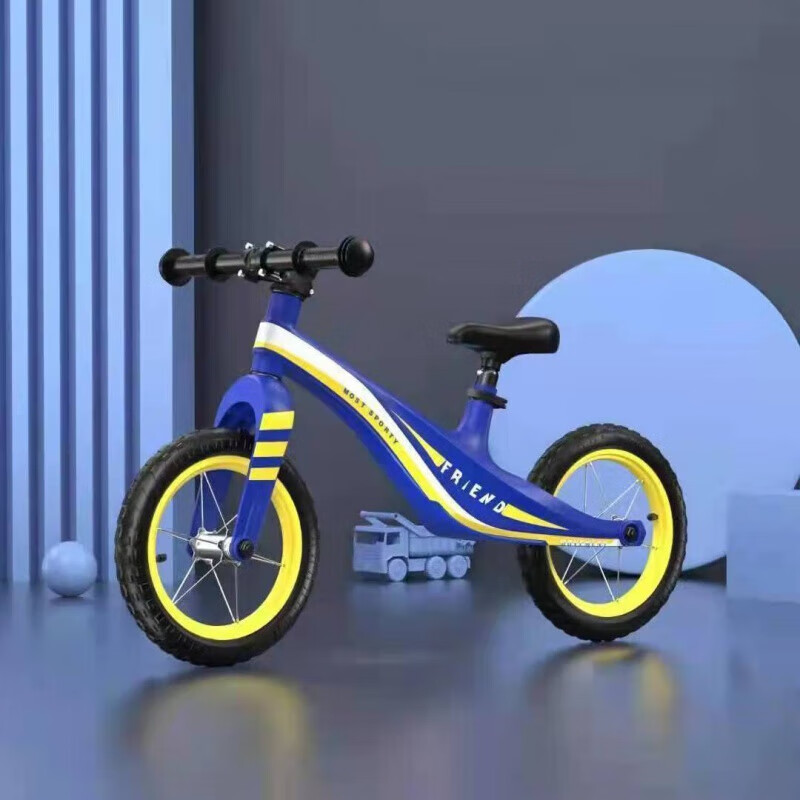 2-6岁镁合金平衡车儿童竞速平衡车无脚踏宝宝滑步车 蓝色12寸竞技轮