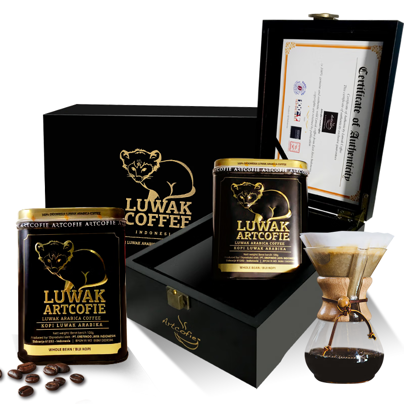 禾澹印尼现磨猫屎咖啡豆滤泡手冲麝香猫纯黑咖啡豆礼盒装 100g