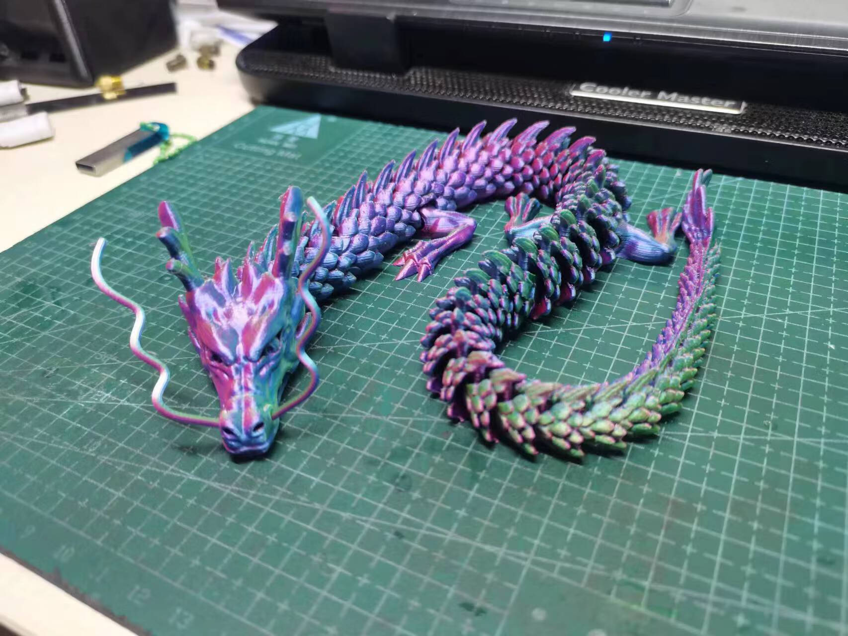 中国龙关节龙可活动神龙鱼缸摆件礼品玩具创意龙年 龙41厘米(白色)