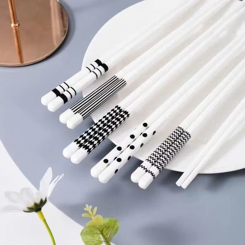 赫本风陶景德镇瓷筷子家用防霉抗菌耐高温一人一筷高档家庭餐具 混搭款 10双 京东折扣/优惠券