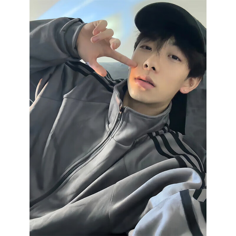 狮奥利兴路易十三男装外套鹿皮绒翻领外男春秋款美式潮牌cleanfit侧边