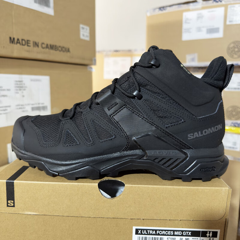 萨洛蒙（Salomon）23款萨洛蒙Salomon X ULTRA Forces MID GTX男女防水登山鞋战术靴 黑色防水版 37