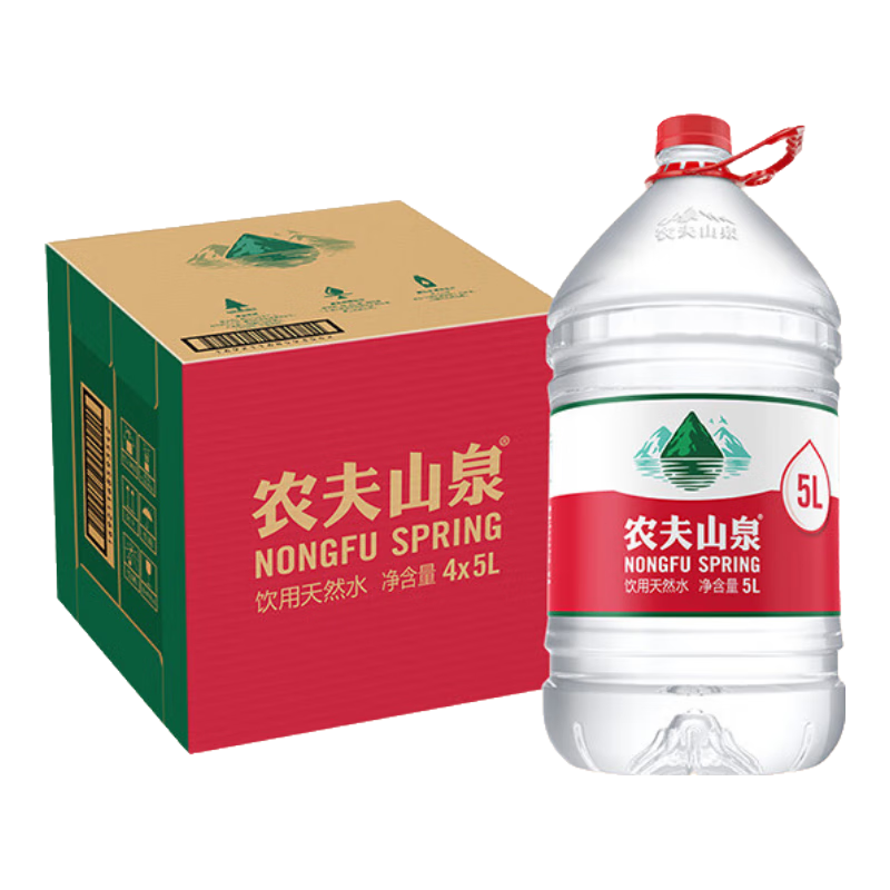 农夫山泉 饮用水 饮用天然水5L*4桶 整箱装 桶装水随机包装