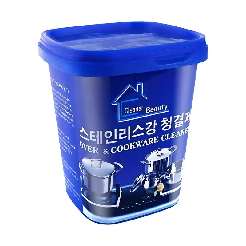 百畅316不锈钢加深平底煎锅无涂层不粘炒锅家用炒菜煎蛋锅燃气电磁炉 【一盒】不锈钢清洁膏