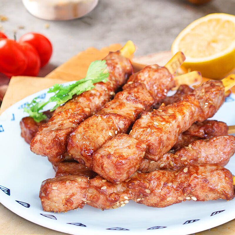味巴哥猪肉里脊肉串5袋/20串烧烤碳烤大肉串开袋即食加热即食