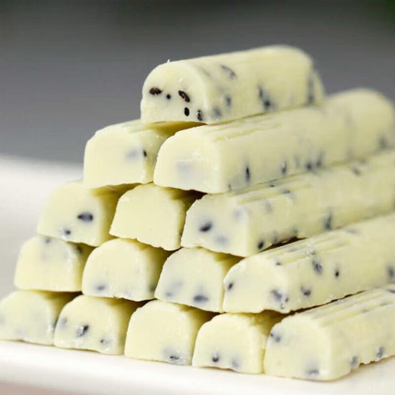 茗仟黑芝麻白巧克力棒500g 上口佳黑芝麻白巧克力棒块牛奶儿童零食