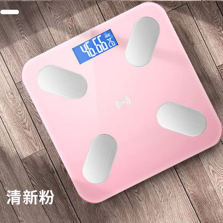 OQB绿滨体脂秤蓝牙智能精准体重测脂肪人体充电女家用体重厨房电子秤 充电款玫瑰金【热卖】