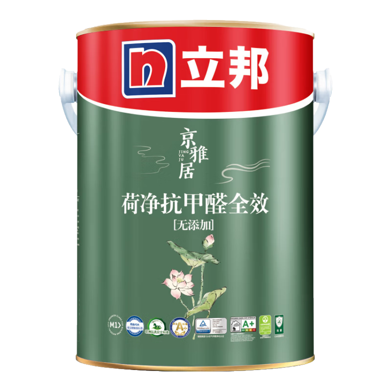 立邦瓷凈墻面乳膠漆荷凈抗污抗甲醛全效油漆內墻漆室內家用涂料 【升級抗污全效】5L 面漆 免費調色