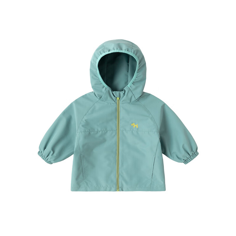 嘟嘟家宝宝外套连帽卡通春秋男童梭织衣服休闲户外春季女童拉链上衣洋气 黄绿色 110