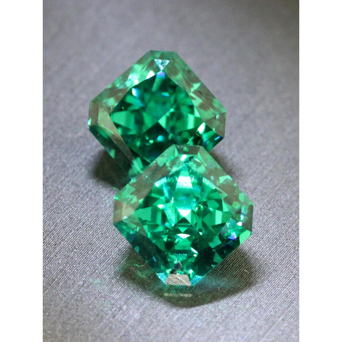 展缘冰花切帕拉伊巴裸石正方形雷迪恩蓝绿碧玺彩宝石潮流设计戒面项链