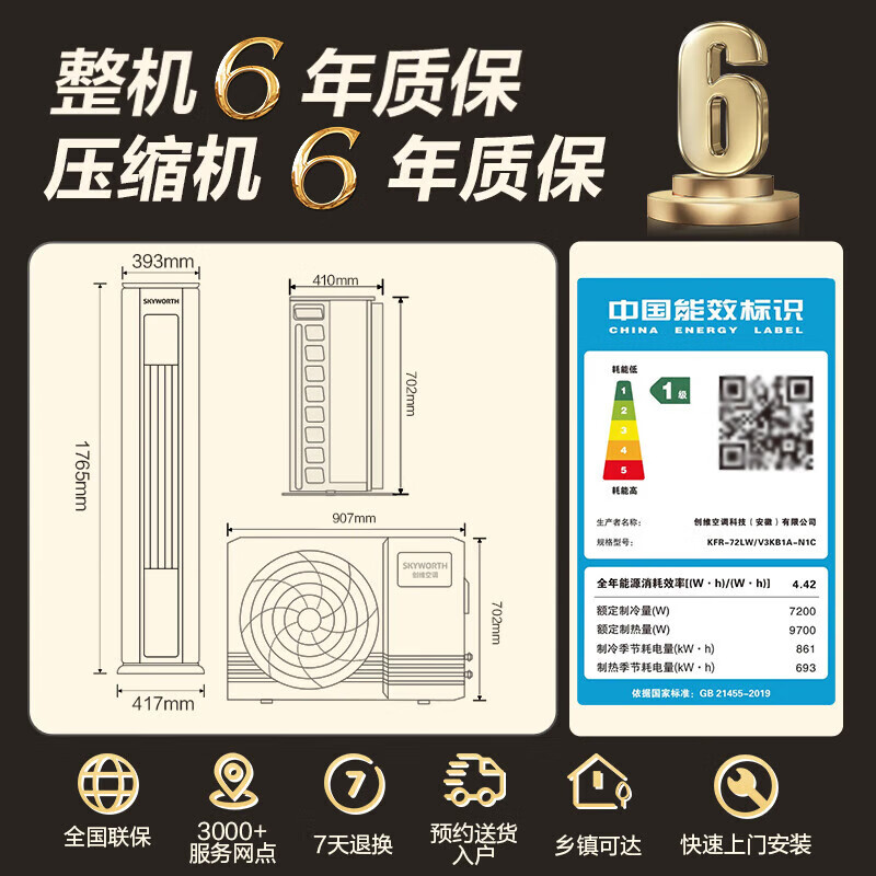 创维 KFR-72LW/V3KB1A-N1C 3匹立式空调柜机空调怎么样，真实反馈，助你了解真相！-图片7