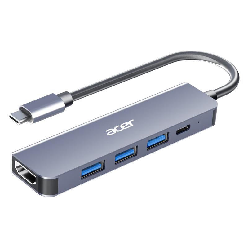创宙 宏碁（acer）USB3.0分线器扩展坞 高速4口集线器HUB拓展坞 适用笔记本电脑转换器转接头延长线 Type-C供电