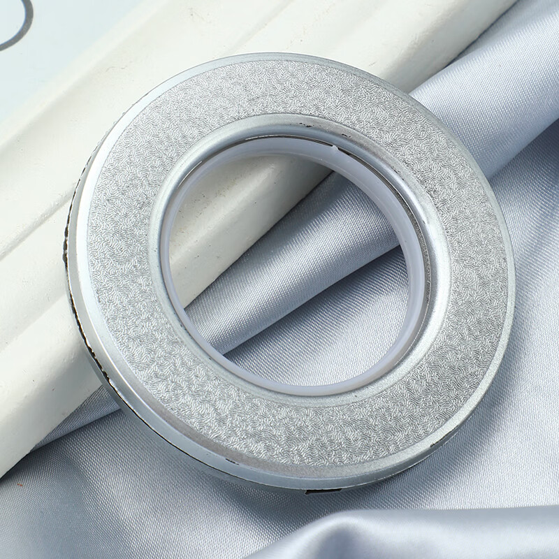 郦狼罗马杆圈环窗帘扣环可水洗窗帘环打孔环罗马杆圈挂窗帘 亮边亚银