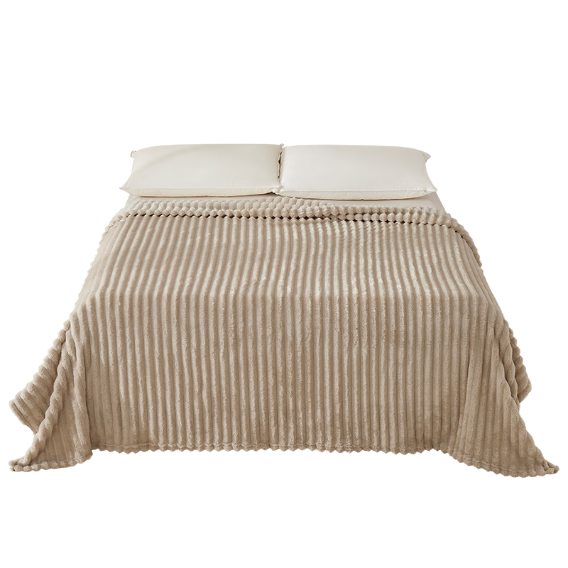 一默毯子加厚保暖午睡毯法兰绒办公室空调被沙发盖毯冬季宿舍床上毛毯 【卡其】高密暖绒丨多用途毯 100*120cm【手慢无】