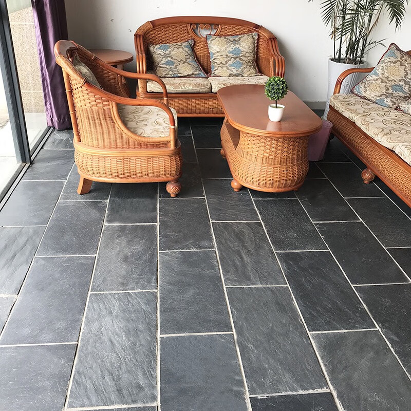 赛乐透天然青石板庭院地砖室内中式仿古文化石花园户外铺路防滑耐磨