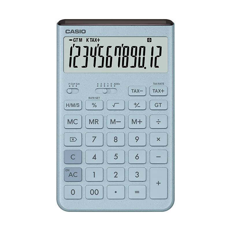 卡西欧（CASIO）就不一样计算器创新超大显示屏太阳能面板环保材质桌面办公财务专用 深藏BLUE蓝色JT-200T