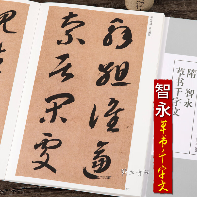 历代碑帖经典单字放大本隋智永草书千字文碑帖书法练字帖简体旁注周赞