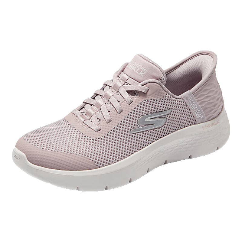 斯凯奇（Skechers）闪穿鞋女鞋秋季轻便一脚蹬健步鞋舒适软底休闲运动跑鞋124836