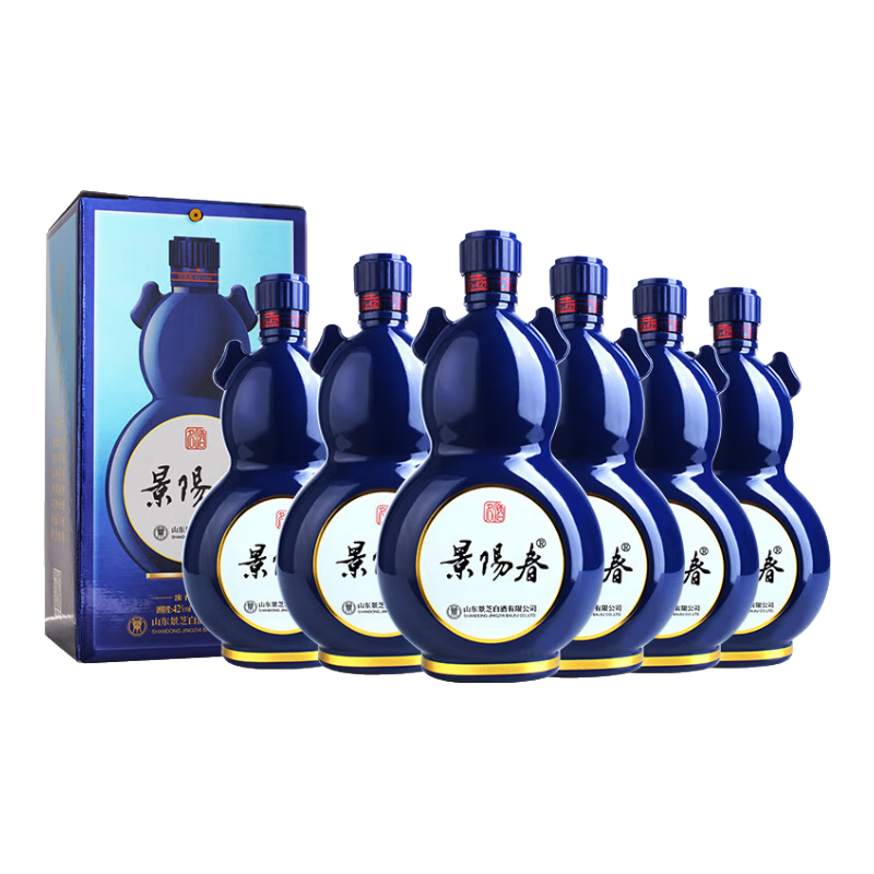 景阳春景芝景阳春 浓香型白酒 纯粮酿造 42度 500mL 6瓶 蓝葫芦整箱