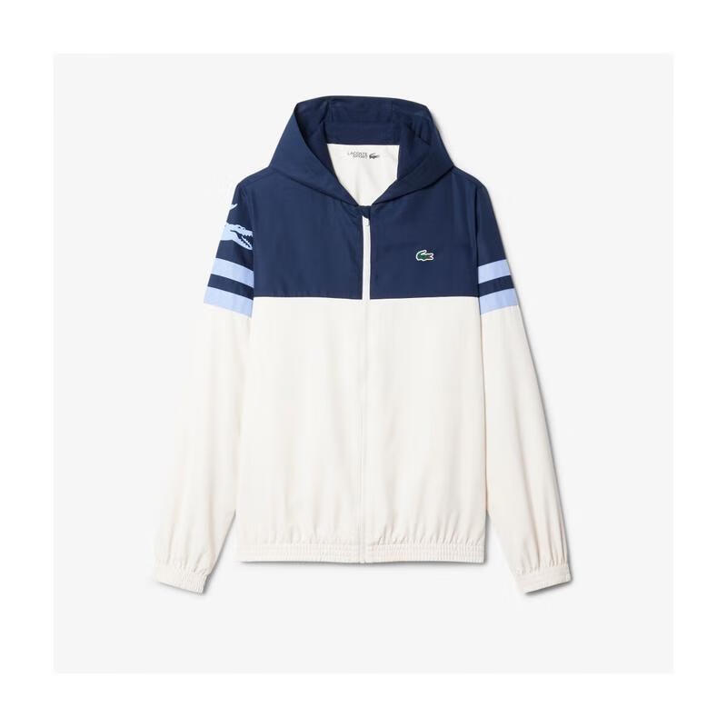 LACOSTE男士夾克防潑水保暖拼色連帽運動戶外外套休閑 Blue 均碼 |EU M