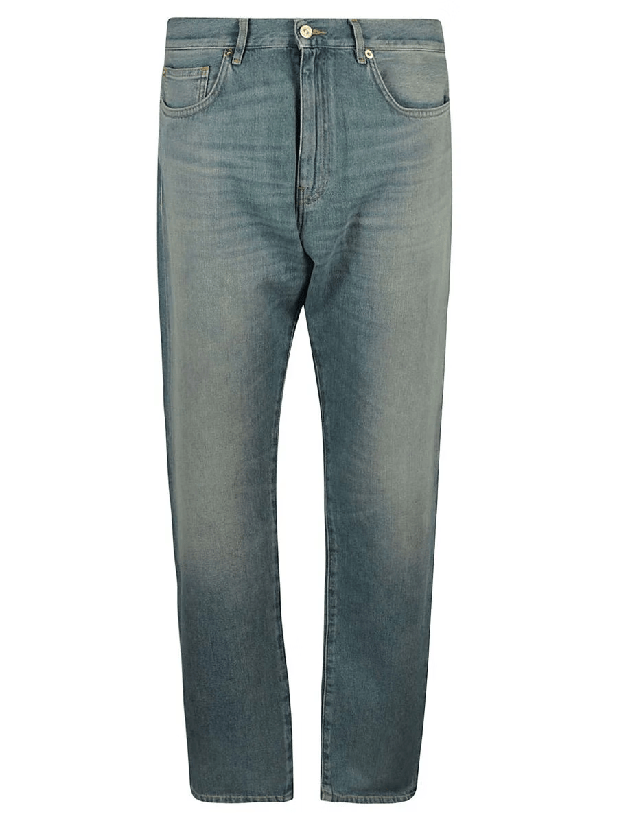 范思哲(versace) 男款轻蓝色棉质直筒牛仔裤 蓝色 33