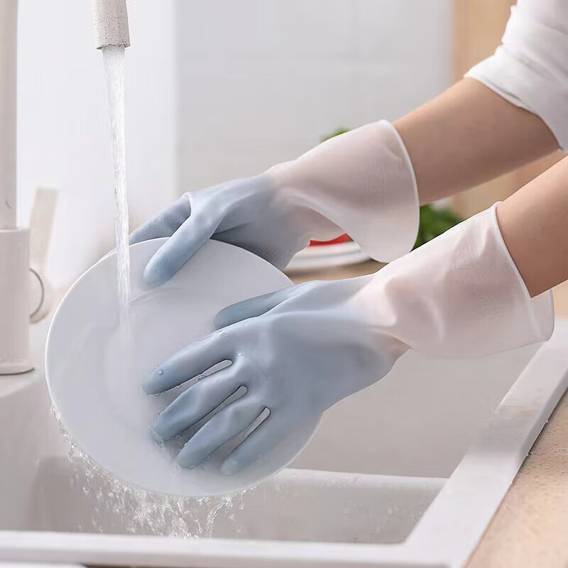 怀音刷碗洗菜耐用型厨房洗碗手套防水橡胶清洁家务洗衣服 6双