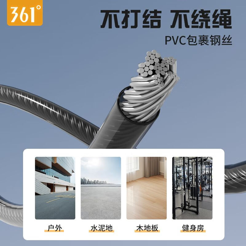 361°竞速跳绳中考专用学生儿童小学成人减肥体育考试专业钢丝绳子 宝石蓝【高速轴承/自锁结构/绳长2.8m可调节】 *