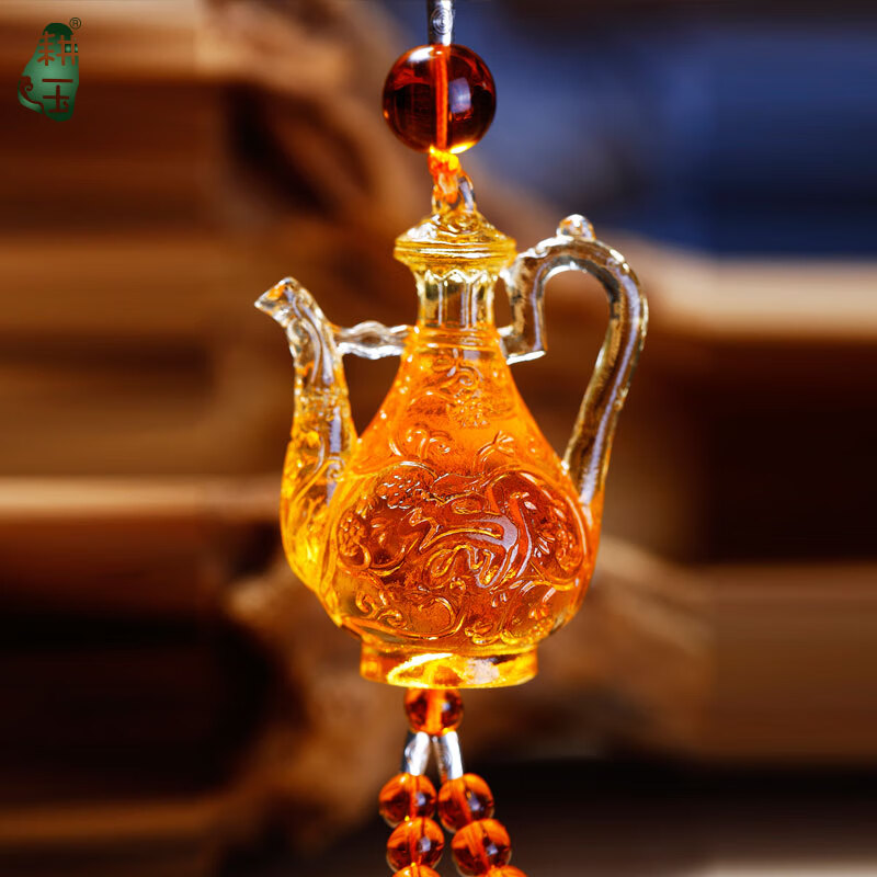 更羽 回民用品 回族礼品 琉璃车挂 创意吊饰品装饰掉件 送朋友生日礼 古法琉璃车挂汤瓶车挂