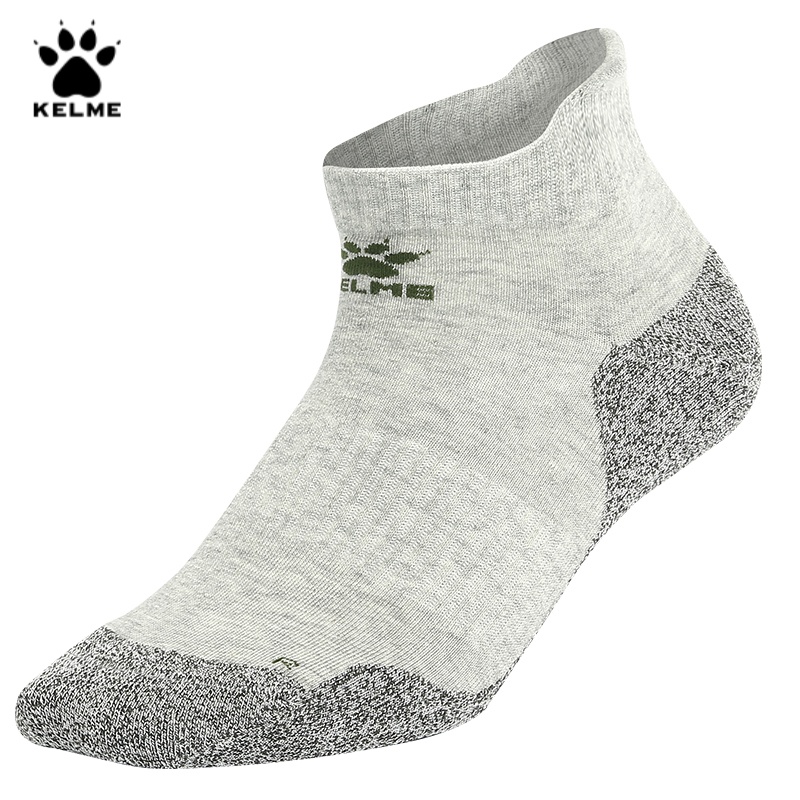 kelme/卡尔美运动短袜男女毛巾底防滑透气休闲短袜9876302 深灰深绿 m