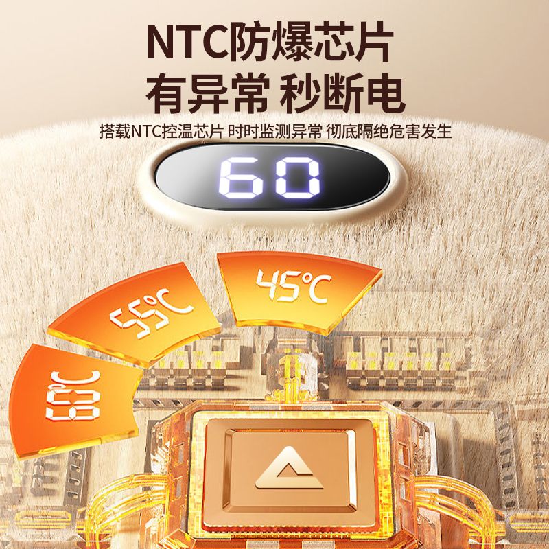 匹克【2025新款】石墨烯恒温暖手宝 随身防爆迷你 充电宝二合一 羊羔绒持续温暖 智能控温带数显 紫色【双向快充-NTC防爆防摔】精选羊羔绒/便携