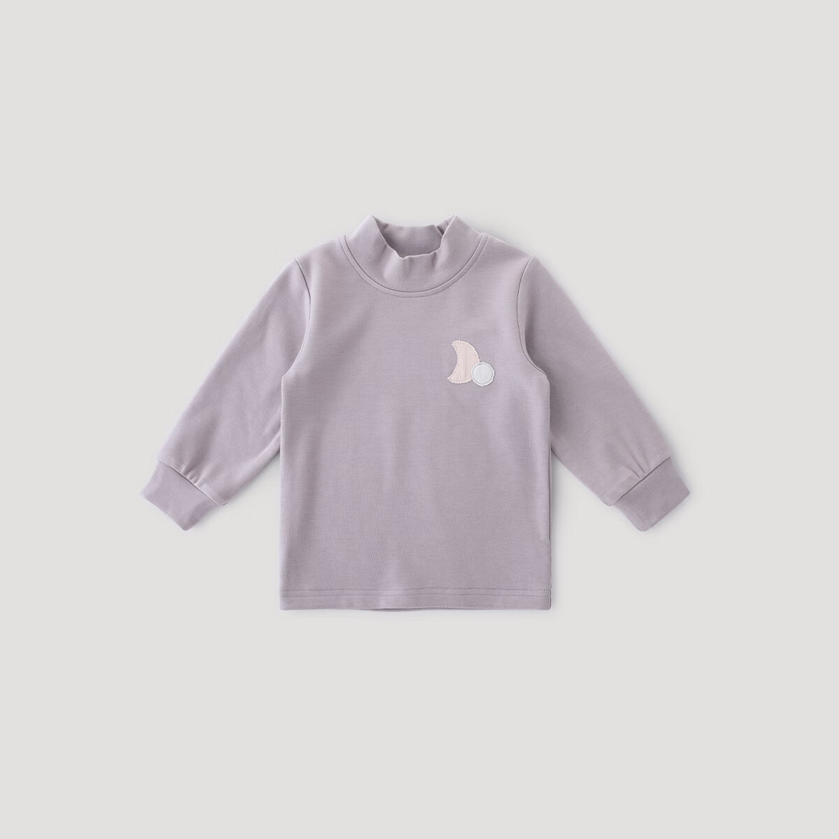 巴厘小猪宝宝打底衫男童春秋T恤儿童半高领衣服秋冬加绒保暖内搭女童上衣 灰风铃紫 90