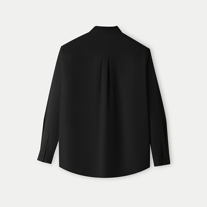 HLA长袖衬衫男秋25新秀场同款山不在高纯棉休闲衬衣男HNEAW3J071A 黑色7D M 175/92A 推荐137~148斤