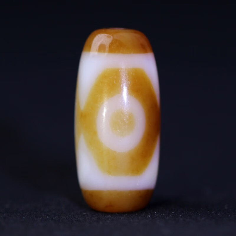 彩岸西藏玛瑙 老料白毫三眼天珠 超顶项链吊坠 锁骨链 尺寸:28*13mm
