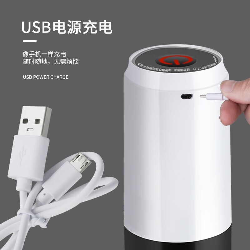 PJ自动上水器桶装水抽水器电动按压自动吸大桶水取水器水泵 银色不锈钢智能触屏款