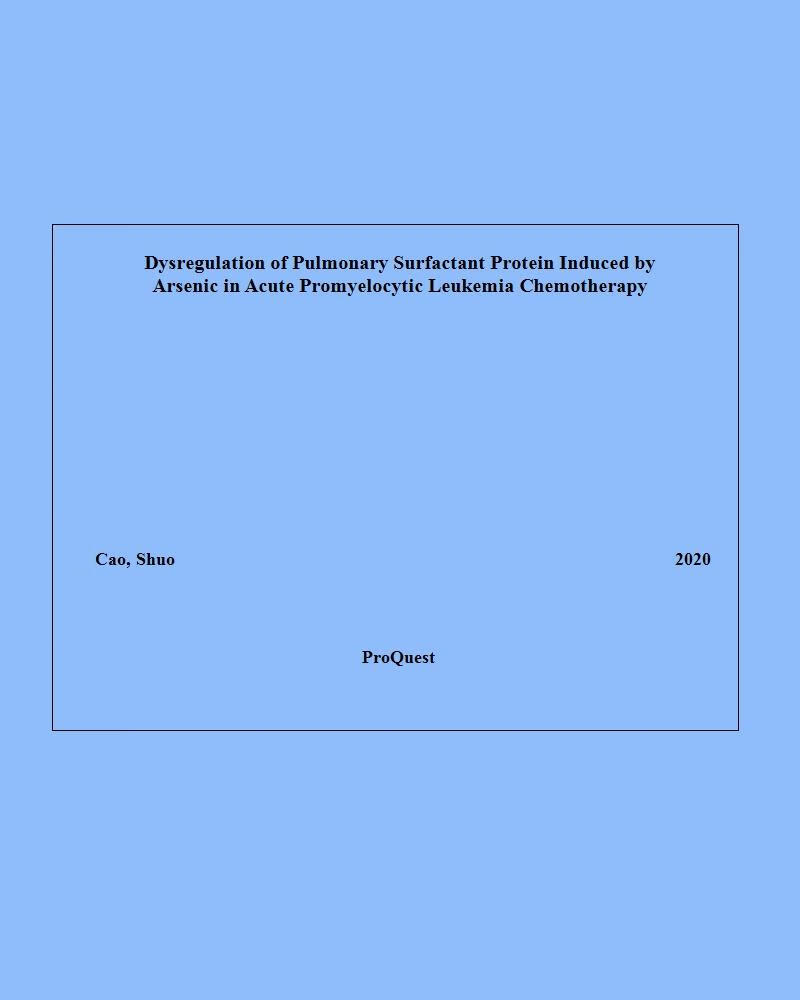 surfactant protein induced by arsenic in acute promyelocytic