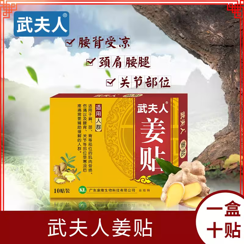 武夫人姜贴艾叶艾草膝盖颈椎肩周腰椎足跟热敷贴关节暖宝宝足贴 暖宝宝 暖宝宝足贴