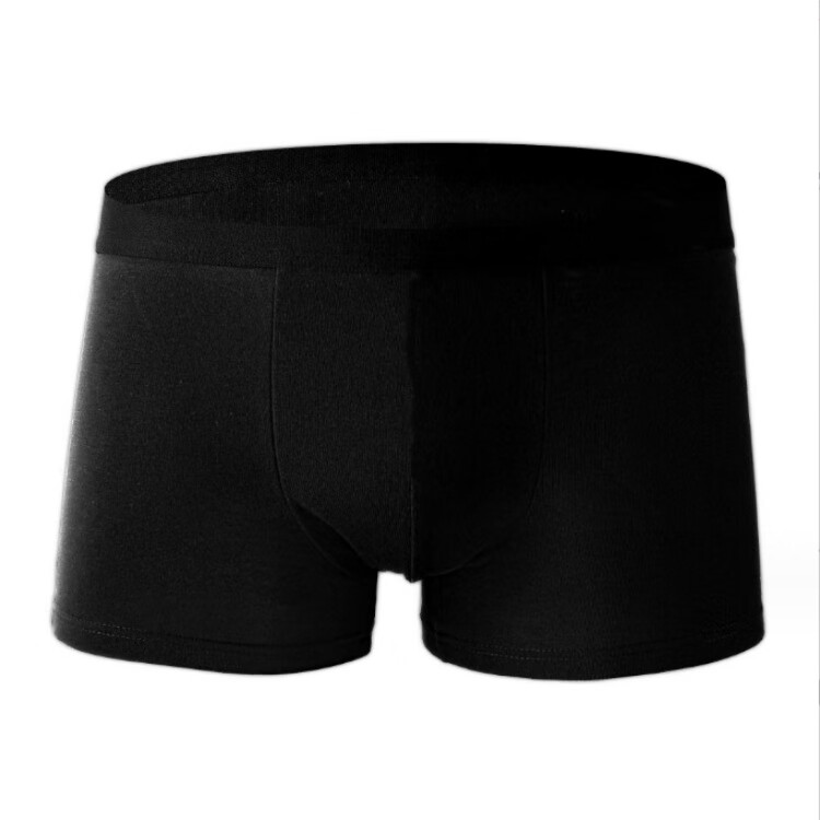 【甄选厂家】男士内裤牛奶丝男款平角大码内裤透气四角裤中腰青少 黑色 1条 L码90-110斤