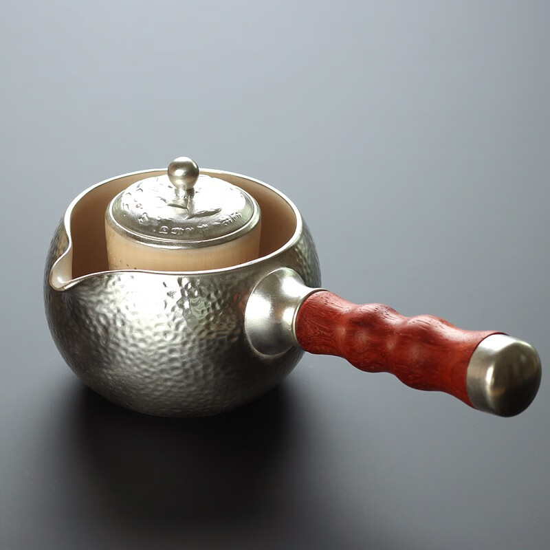 陶瓷茶壶煮茶器电陶炉煮茶壶功夫茶具蒸茶器烧茶炉黑茶普洱侧把泡茶器 侧把陶瓷煮茶器(鎏银500ml)